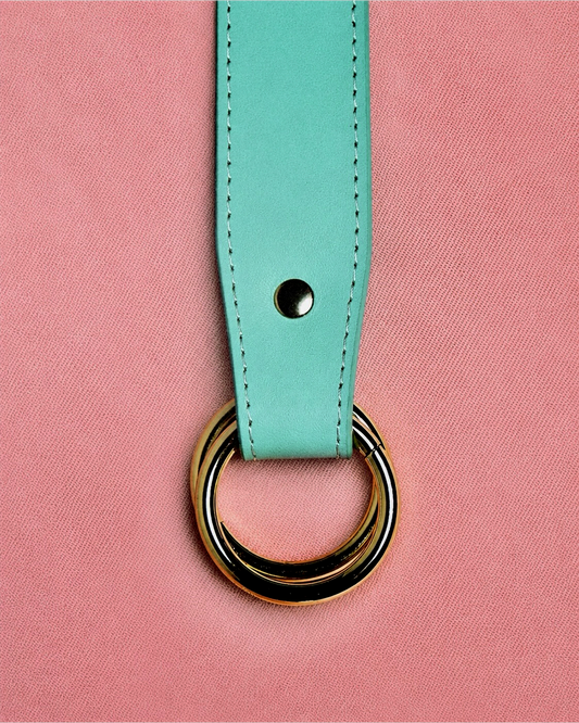 Leather Scarf Link in Turquoise