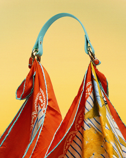 Leather Scarf Link in Turquoise