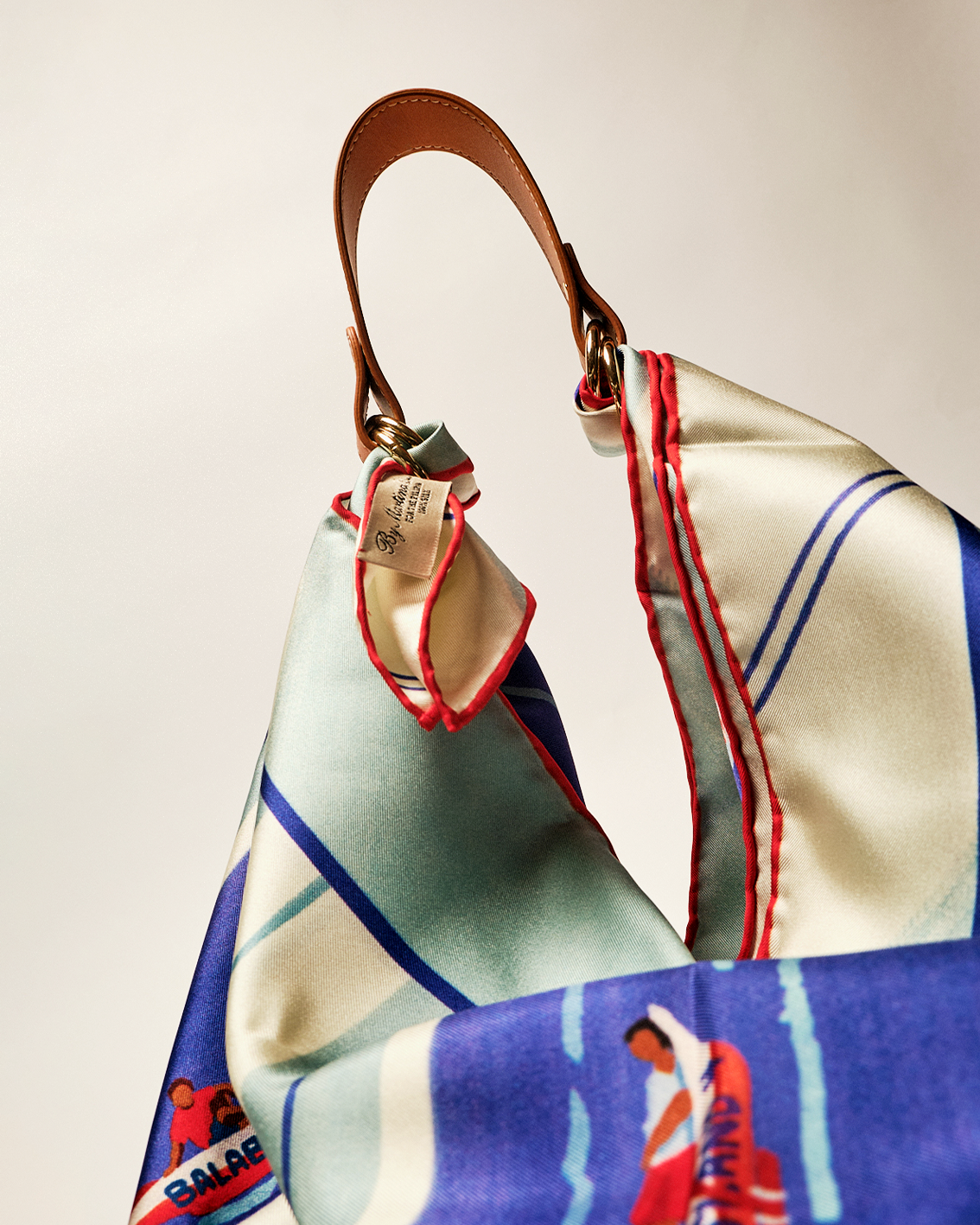 Leather Scarf Link in Tan