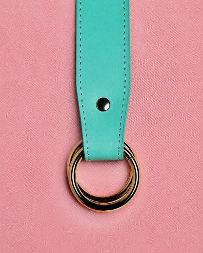 Leather Scarf Link in Turquoise